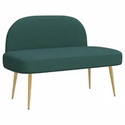 Vidaxl Oblazinjena klop z naslonom Temno zelena 110 x 60 x 76 cm