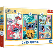 Disney: Svet Stitche 3x80-delna sestavljanka - Trefl