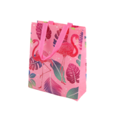 Poklon vrećica 30.5cm x 24.5cm x 10cm roza flamingosi