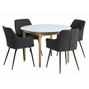 MARSTRAND O110 sto bela + 4 PURHUS stolice siva