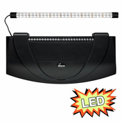Akvarijski pokrov (60x30 cm) z osvetlitvijo LED EXPERT 13W - ČRN, ovalen
