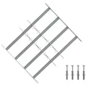 vidaXL Varnostna rešetka za okna z 4 prečkami 3 pcs 430-740 mm