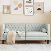 Dvosjed Chesterfield s jastucicima svijetlosivi baršunasti