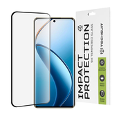 Techsuit – 111D Popolna prekrivnost / Steklo s polnim lepilom / 3D ukrivljeno steklo za Realme 12 Pro / 12 Pro+ – črno
