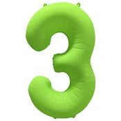Amscan Folija balon za rojstni dan številka 3 - neonsko zelen 86 cm