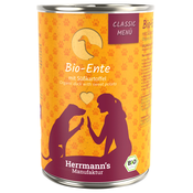 Varčno pakiranje Herrmanns Classic Bio-Menu 12 x 400 g - Bio raca z bio sladkim krompirjem