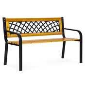 MultiGarden drvena baštenska klupa sa rešetkastim naslonom, 118 × 52 cm