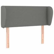 Vidaxl Vzglavje z ušesi temno sivo 83x23x78/88 cm blago