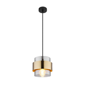 Globo 15560H - Lestenec na vrvici MILEY 1xE27/60W/230V črna/medenina