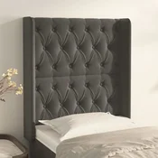 Vidaxl vidaXL Vzglavje s krilci temno sivo 83x16x118/128 cm žamet