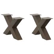 Noge za klub stolic u obliku slova X, 2 kom, prirodni celik, 60 x (30-31) cm, celik