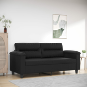 vidaXL Dvosed črna 140 cm umetno usnje