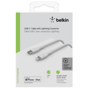 Belkin Lightning/USB-C Kabel 1m ummantelt, mfi zert., weiß