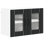 Vidaxl Stenski stekleni omarica LUCCA Črna 60 x 31 x 40 cm