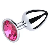 Gardj Europe Srebrni velik analni čep z roza diamantom