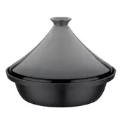 Casserole with lid GSW Black Grey Ceramic Stainless steel 30 x 22 cm