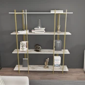 Hanah Home Polica 160x180x29,6cm Belo-Zlatna
