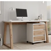 Pisalna miza z mobilno omarico Iwo I - bela/artisan