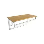 Songmics Stenski obešalnik za plašče s polico 60x317x30 cm rjav