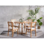 Hanah Home Trpezarijski sto Puffy, 100x100x75 cm, Smedi