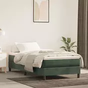 Vidaxl vidaXL Vzmetnica z žepkastimi vzmetmi temno zelena 80x220x20 cm žamet
