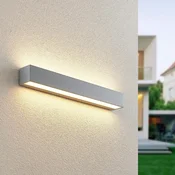 Lucande LED-stenna svetilka za zunanjo uporabo Lengo 50 cm, srebrna, svetloba - Sodobni - srebro - Aluminij