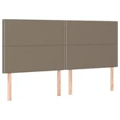 Vidaxl Vzglavje postelje sivo-rjavo 180x5x118/128 cm blago