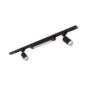 LED Stenska svetilka v vodilu TRACER 2xGU10/10W/230V + LED/20W 1 m črna