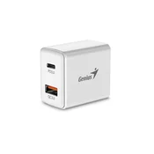 GENIUS punjač PD-20AC, 20W, brzo punjenje, USB-C PD3.0, USB-A QC3.0, bijeli