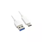 E-green kabl 3.0 usb a - usb 3.1 tip c m/m 1m, za superbrzo punjenje, 120w, 20v, 6a, beli