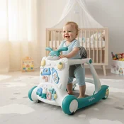 Pepita Bunny 3u1 višenamjenski interaktivni hodalica i sjedalica tirkizno-bijela