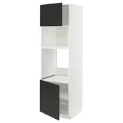 METOD Visoka omara za vgrad gspd aparate, bela/Nickebo mat antracitna, 60x60x200 cm