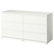 STORKLINTA Predalnik s 6 predali, bela, 140x50x75 cm