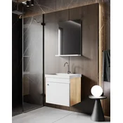 Skye Decor Set kupatilskog ormarica sa umivaonikom i ogledalom, 2 dela, Beli