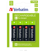 VERBATIM Premium baterije za polnjenje AA 4-Pack 2600 mAh