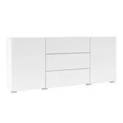 Komoda Austin AR103 Bijela, Wotan hrast, Sa ladicama i vratima, 63x140x35cm