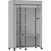 Homestar Oblekalna omara 6 polic 1 obešalna palica 103x43x1625 cm svetlo siva