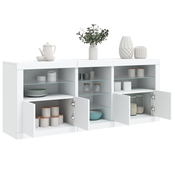 Komoda s LED svjetlima bijela 181,5x37x67 cm