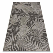 eoshop Preproga SIZAL FLOORLUX 20504 LEAVES srebrna/črna JUNGLE ( - Velikost: 140x200 cm)