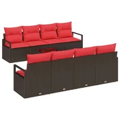 Set sofe s jastukom s pohranom 9 pcs Bež i Crvena poliratan