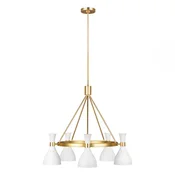 Elstead Lighting Elstead Joan Lestenec s 5 lučmi, mat bela, mat bela, polirana medenina, E27, (22097939)