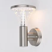Nikcorp Zunanja LED stenska svetilka 18W 1600lm, IP44 vodoodporna, topla bela 3000K, nerjavno jeklo, srebrna, 16x18x28cm, za teraso in fasado, COB in LED diode, moderna zunanja razsvetljava za dom