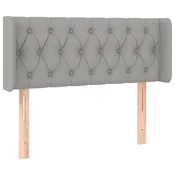 Vidaxl Vzglavje z ušesi svetlo sivo 103x16x78/88 cm blago