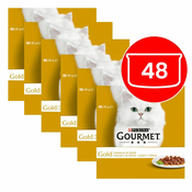 Konzerva mačje hrane GOURMET GOLD, koščki v omaki 48x85g