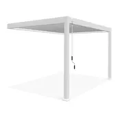 Bioklimatska pergola Antares — Stenska/3 x 4/Bela/Ročni