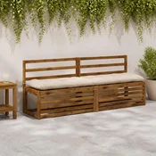 vidaXL Blazina za klop VIANEN 100% poliester Krem 200 x 40 x 12 cm