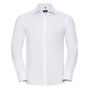 Mens Long Sleeve Herringbone Shirt Russell