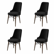 HANAH HOME Set 4 stolice Pare Black Brown