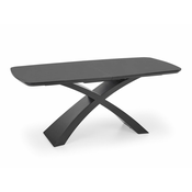 Stol Houston 1239 Crna, Tamno sivo, 75x89x180cm, EstensioneNastavak, Staklo, Medijapan, Medijapan