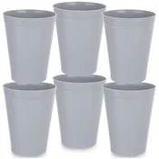 Northix Komplet plastičnih skodelic, sivih, 300 ml, 6 kosov